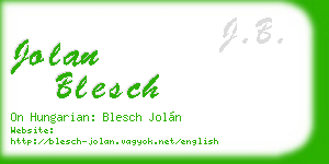 jolan blesch business card